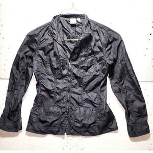 DKNY City Jacket Women Size 6 Black Windbreaker Long Sleeve Full Zip